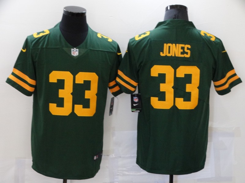 Men Green Bay Packers #33 Jones Green New Vapor Untouchable Limited Player 2021 Nike NFL Jersey->youth mlb jersey->Youth Jersey